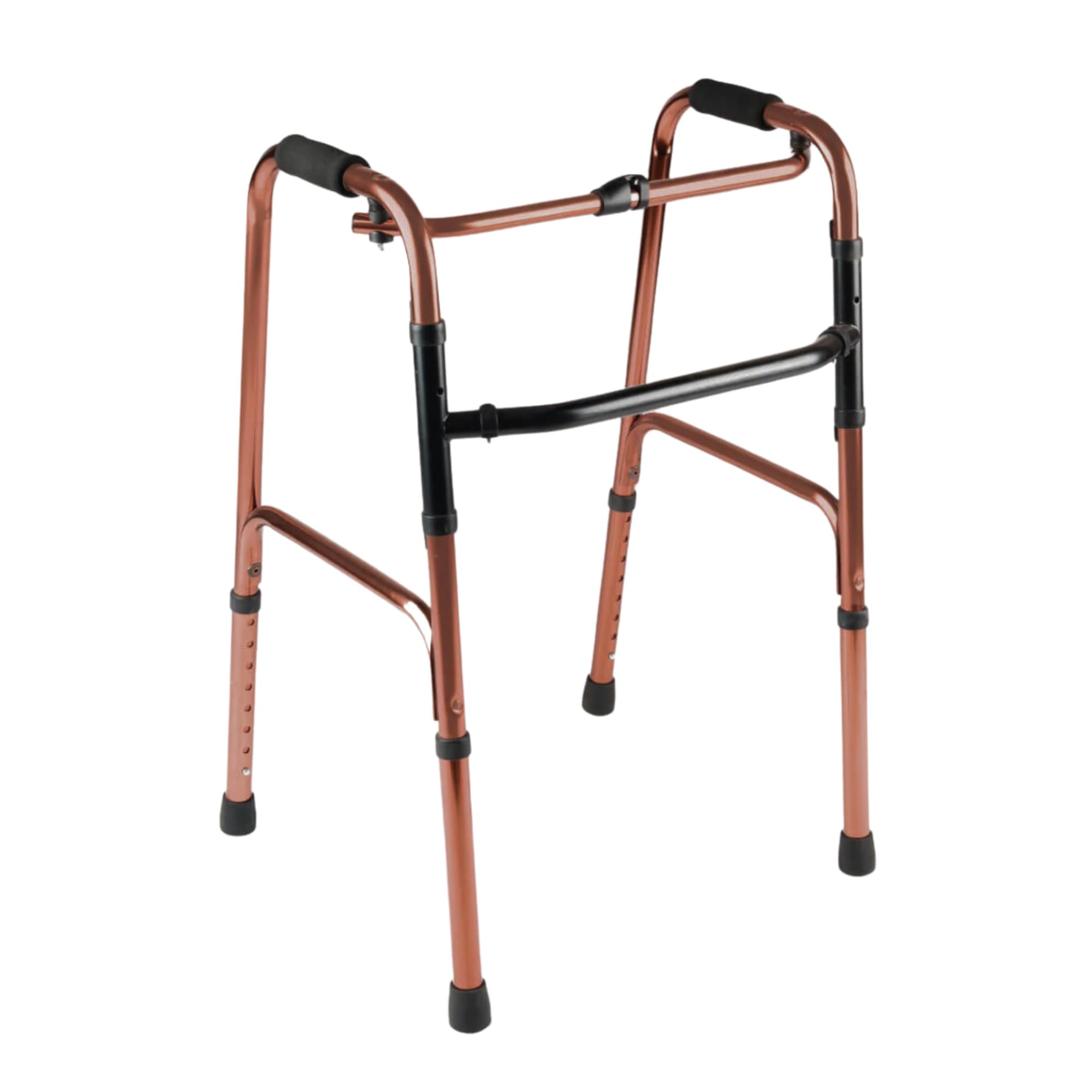 Novamed Lightweight Folding Aluminum Walker (919L) Without Wheels, Portable and Foldable for Seniors, Adults, Patients, and Disabled People, Ideal for Medical Use Both Indoors and Outdoors