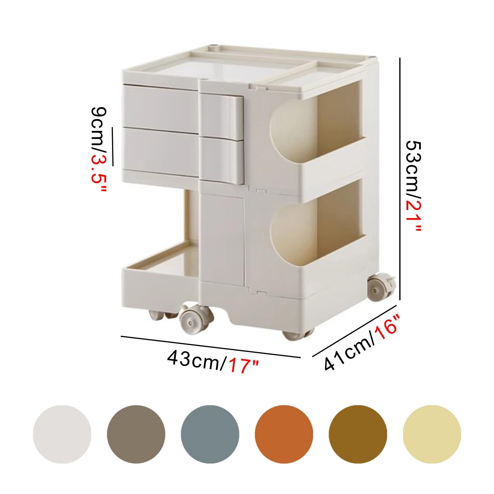 Mesita De Noche Pequeña Y Estrecha De Plástico con Ruedas Universales para Dormitorio, Sala De Estar Y Dormitorio.(Gray)