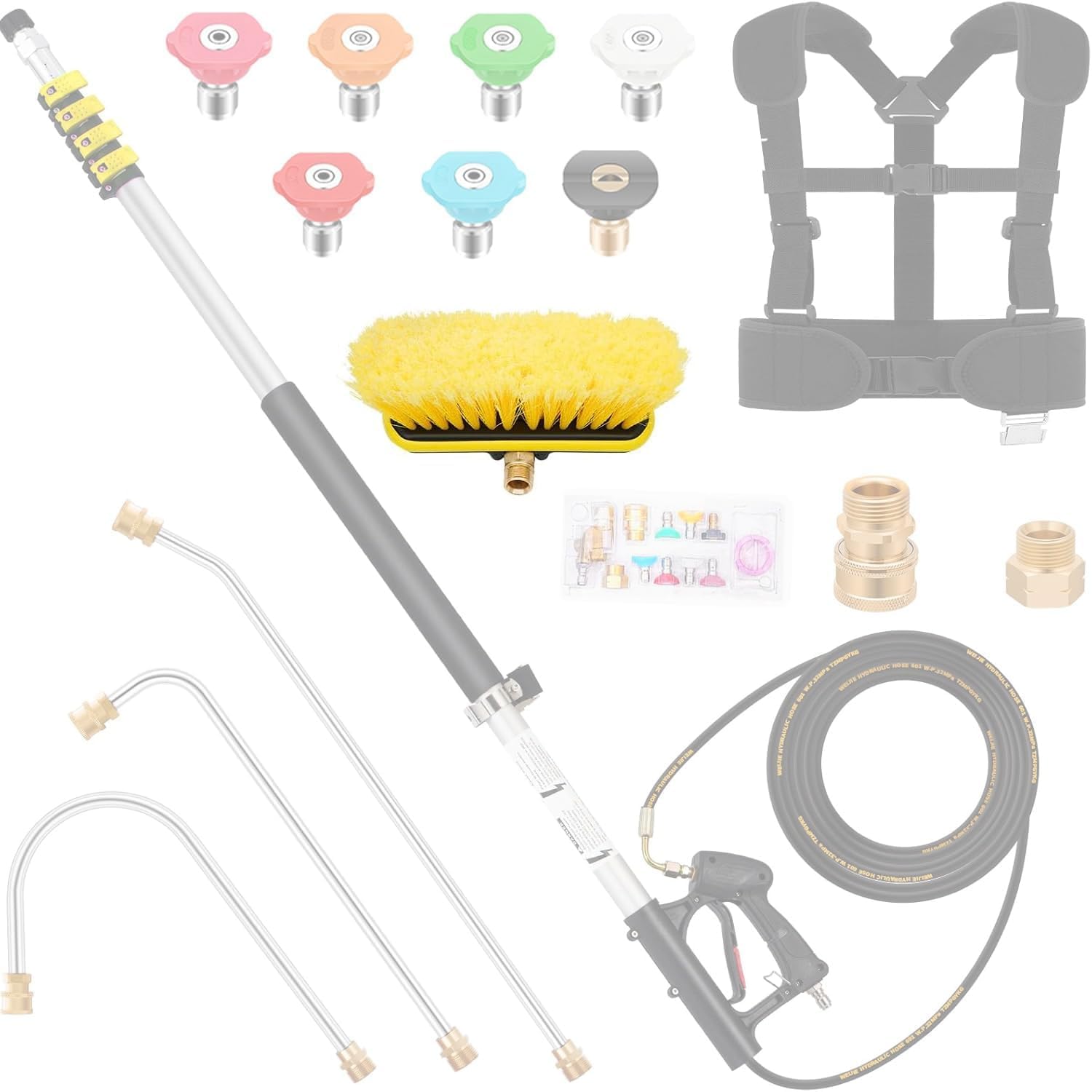 Tête de brosse télescopique pour nettoyeur haute pression (M22-14 mm)