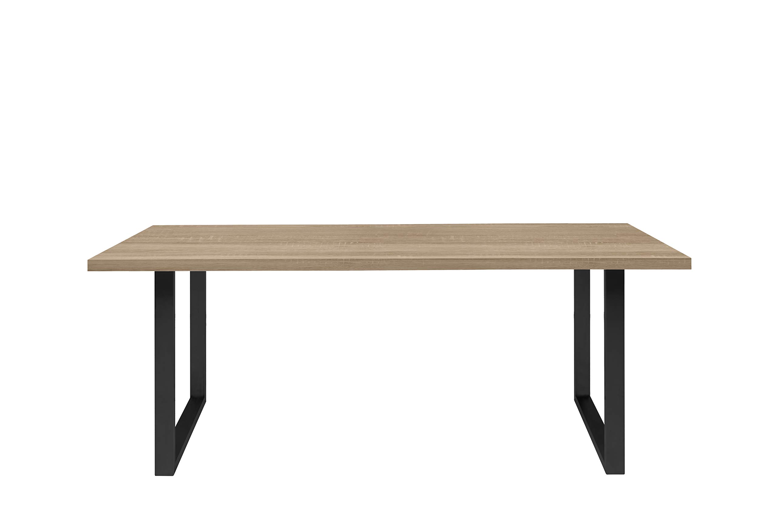 Forte Système de Table : Plateau de Table en matériau dérivé du Bois en chêne Sonoma, 180 x 3,8 x 90 cm