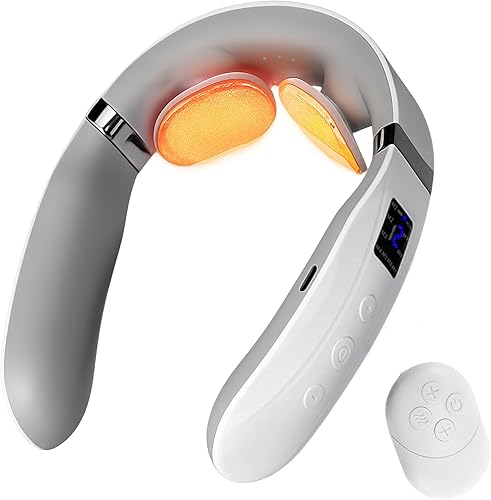 Masajeador de cuello con calor, masajeador de cuello inalámbrico portátil para hombros dolorosos, multifuncional y ultraligero, el mejor regalo para