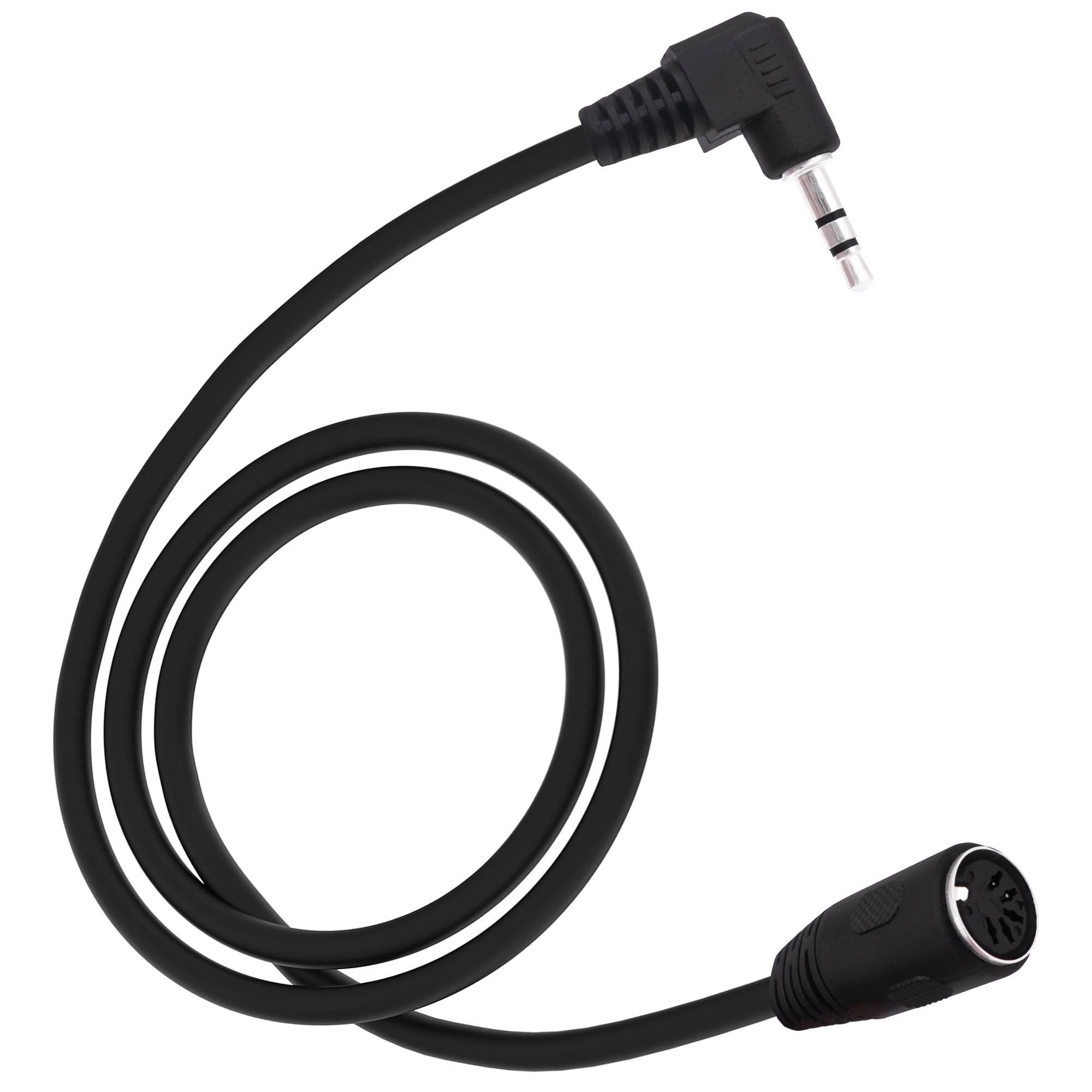 YARCHONN 5 Pin DIN Cable MIDI Din 5 Pin Female to 90 Degree 1/8 Inch 3.5mm TRS Male Stereo Right Angle Jack Plug Audio Cable for Speaker Amplifier HiFi Soundsystems-1.5M /4.9FT (TRS to Female)