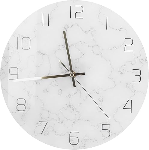 Miniatura 8 de Fydun Simple Marble Wall Clock Fashion Cracked Acrylic Material Print Clock Living Room Decoration Wide Range of Uses