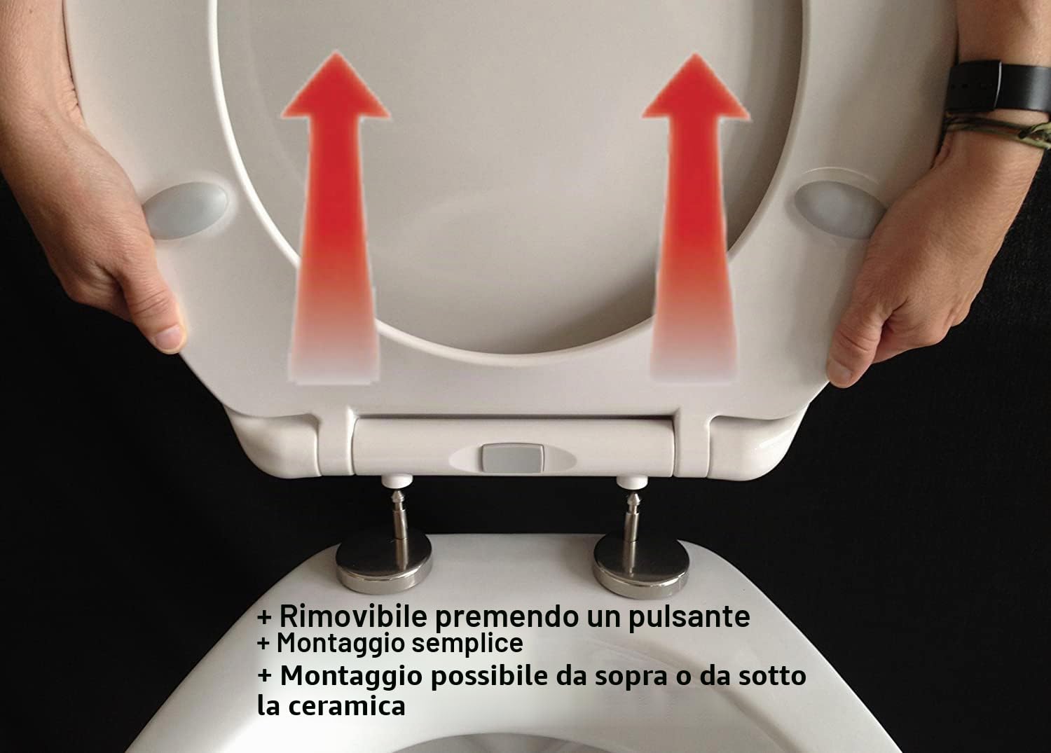 ADOB Sedile WC Copriwater per Bambini e tutta la famiglia, asportabile per la pulizia, chiusura rallentata