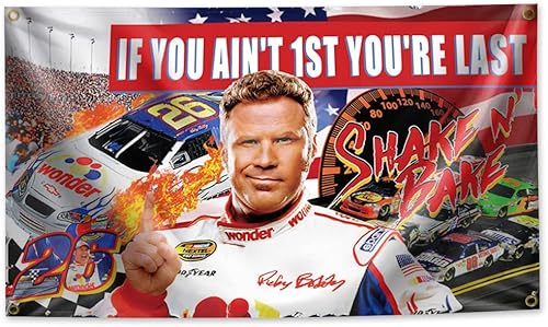 XAXUOI If You Aint 1st First Youre Last Flag for Talladega Nights Ricky Bobby Banner de 3 x 5 pies Shake N Bake póster divertido duradero y fresco
