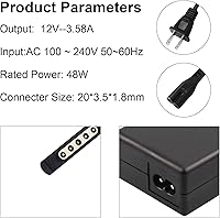 Vista 3 de Cargador de 48W 12V 3.58A para Surface Pro 1, compatible con RT