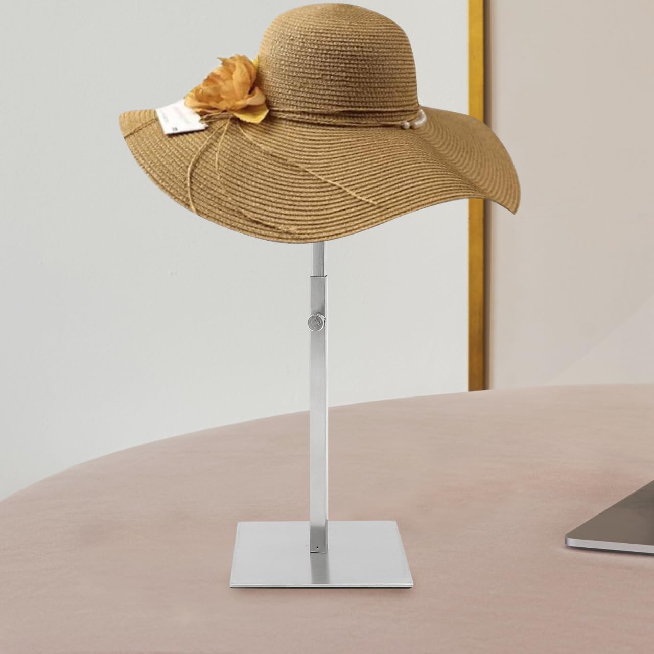 Generic Adjustable Hat Display Stand Vertical Hat Rack Holder for Desktop Use Space-Saving Organizer for Baseball Caps Cowboy Hats and Beanie Display 13.77X5.90X4.72 Inches