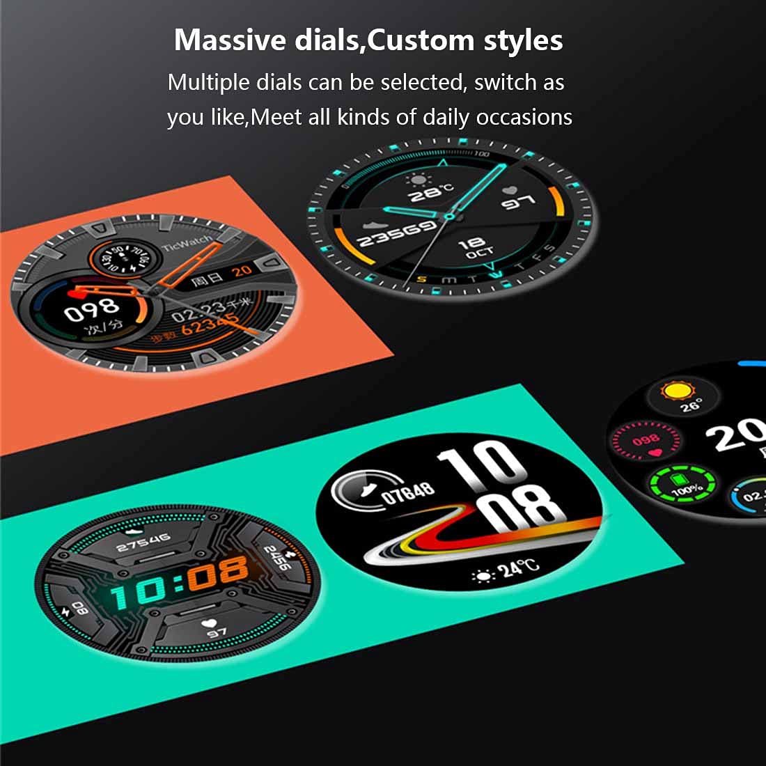 Smartwatches, monitor aktywności, pulsometr, zegarek fitness dla mężczyzn i kobiet, krokomierz, stoper, do aktywności na świeżym powietrzu, sportowy smartwatch do systemu Android/iOS, Silver, bransoletka