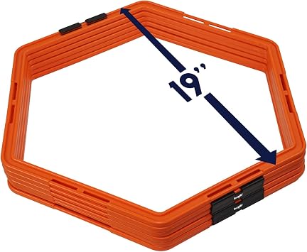 Yes4All Hex Agility Rings/Speed Rings with Carrying Bag Hexagon Rings, Agility Hurdles for Agility Footwork Training