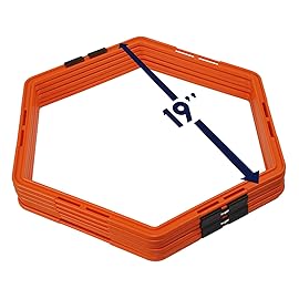Yes4All Hexagonal Agility Speed Rings with Carrying Bag - Agility Hurdles for Agility Footwork Training (Set of 6 Rings)