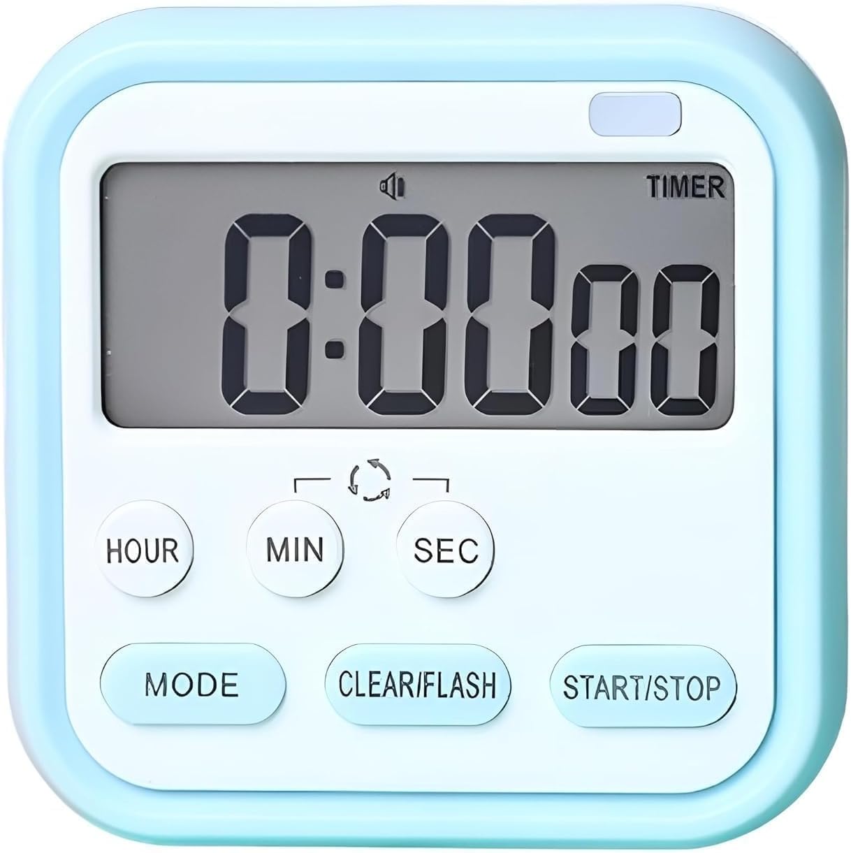 Digital Kitchen Timer & Stopwatch, Countdown Large Digits, Loud Alarm, Magnetic Stand, Round, (Multi Colour)