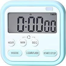 GERQSHO Stopwatch Timer for Study Kitchen Timer Large LCD Screen 24hr Digital Display Magnetic Retractable Stand Loud Alarm Stop Watch Countdown Flashing Light Study Timer for Students Cooking (Blue)