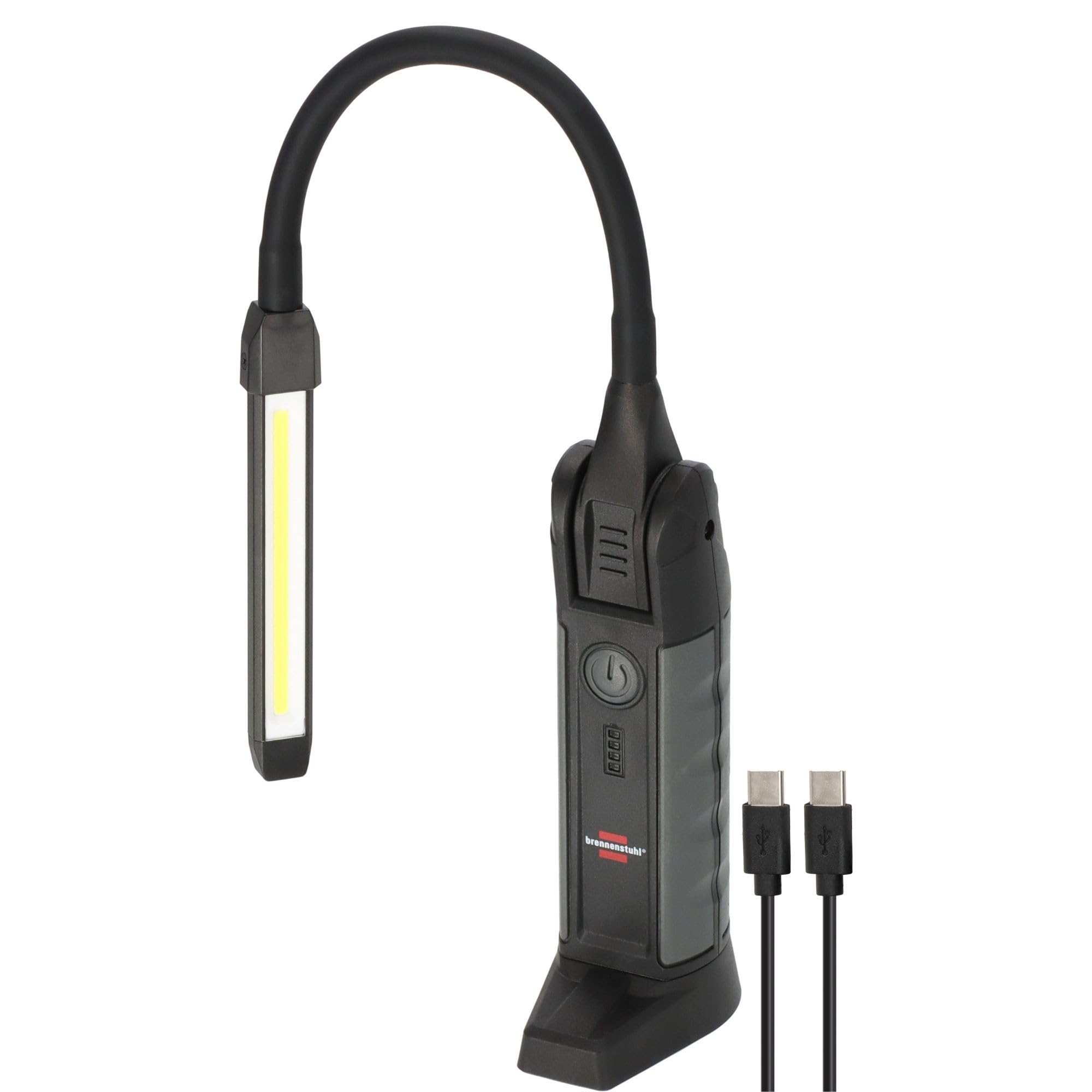 Brennenstuhl Professional Akku LED Handlampe HL 800 ACW (Arbeitsleuchte 800lm mit max. 15h Leuchtdauer, Magnet, tauschbarer Akku, Wireless Charging, inkl. USB C Kabel)