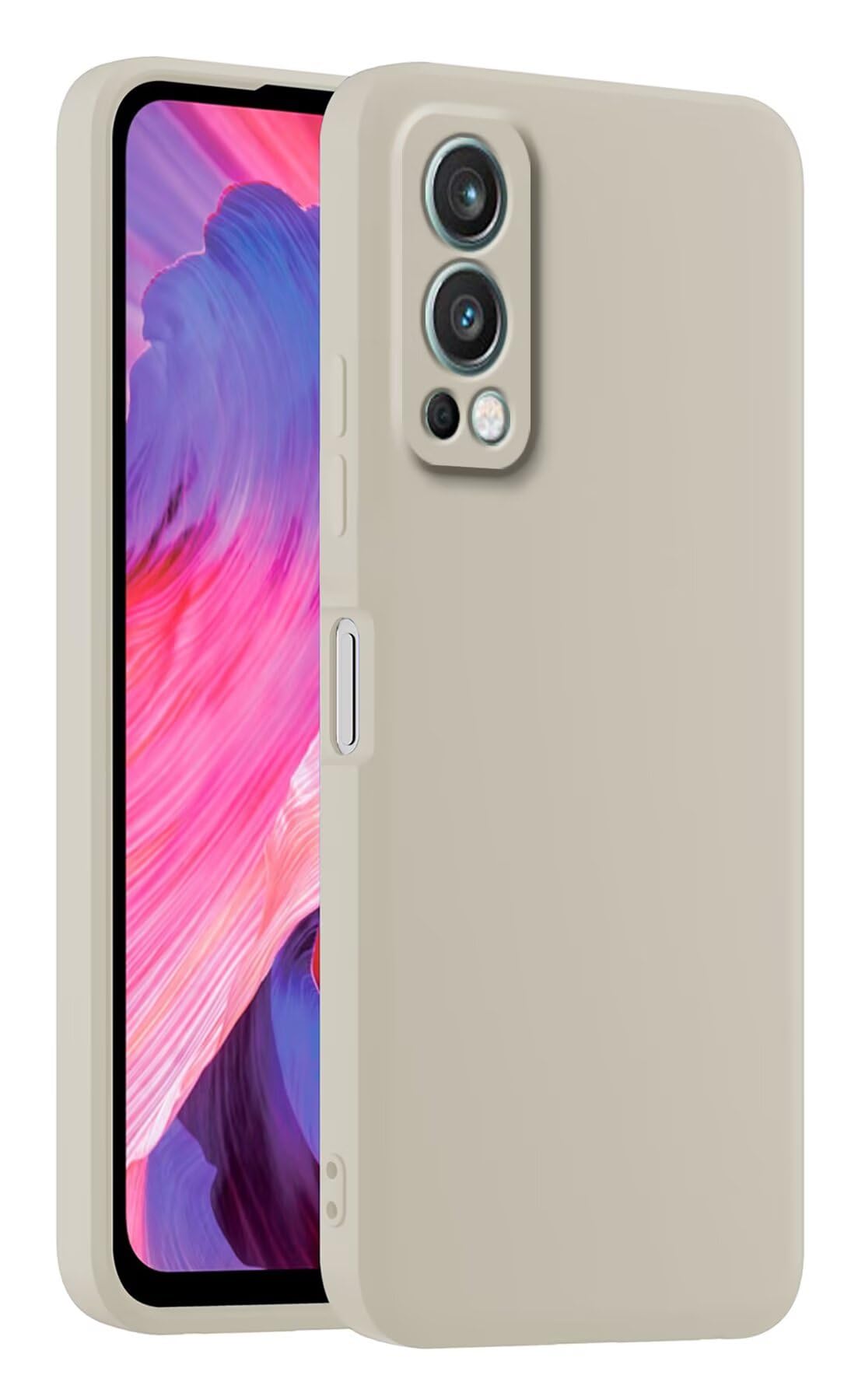 HULLIN Bunte Silikon Handyhülle Für OnePlus Nord 2 5G – Lavendelgrau, Stoßfest & Rutschfest