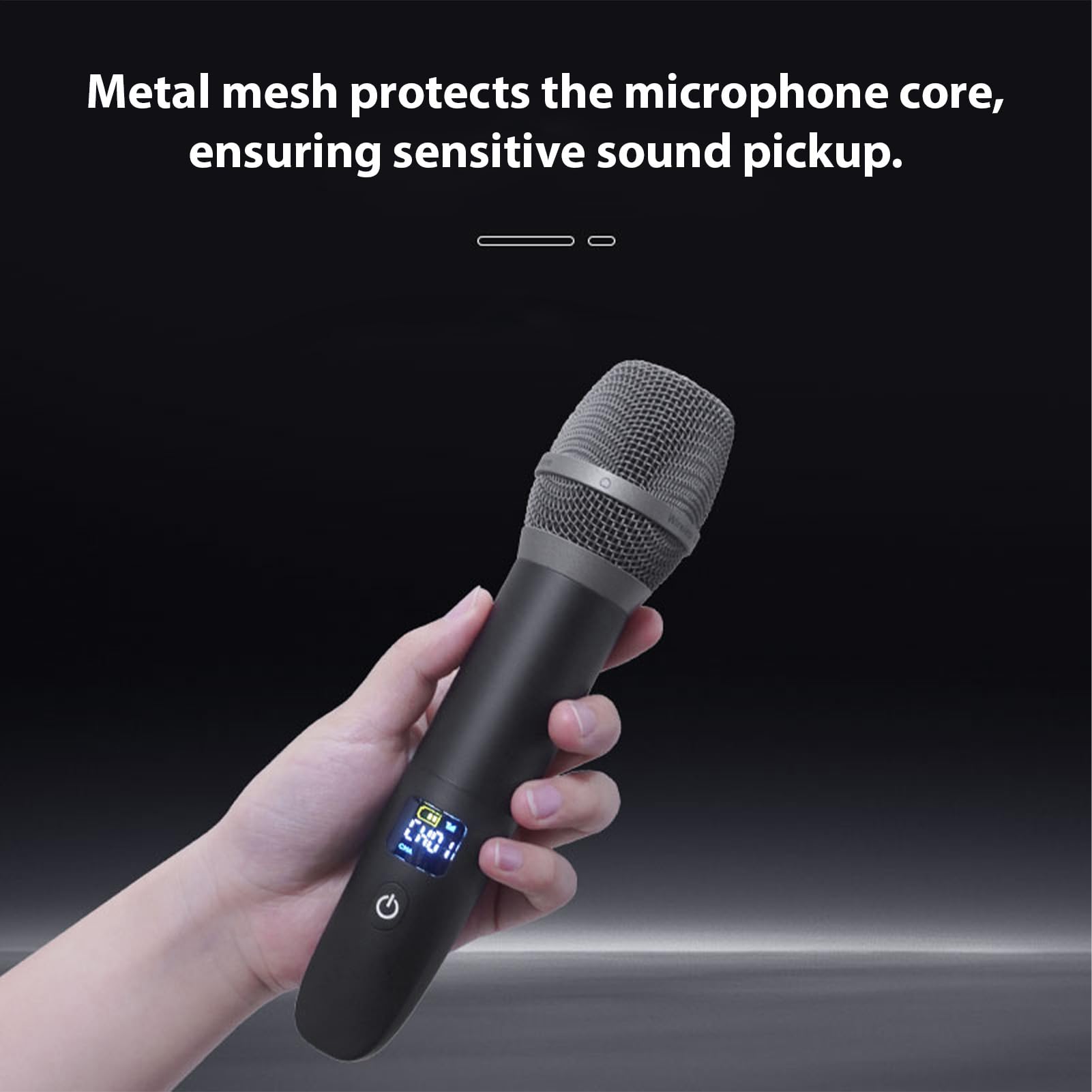 Fafeicy Doppio Microfono Wireless, Microfono Karaoke Digitale Senza Fili Ricaricabile a 2,4 GHz con Tecnologia di Blocco del Chip DSP, Ideale per Esibizioni Sul Palco e Feste in casa.