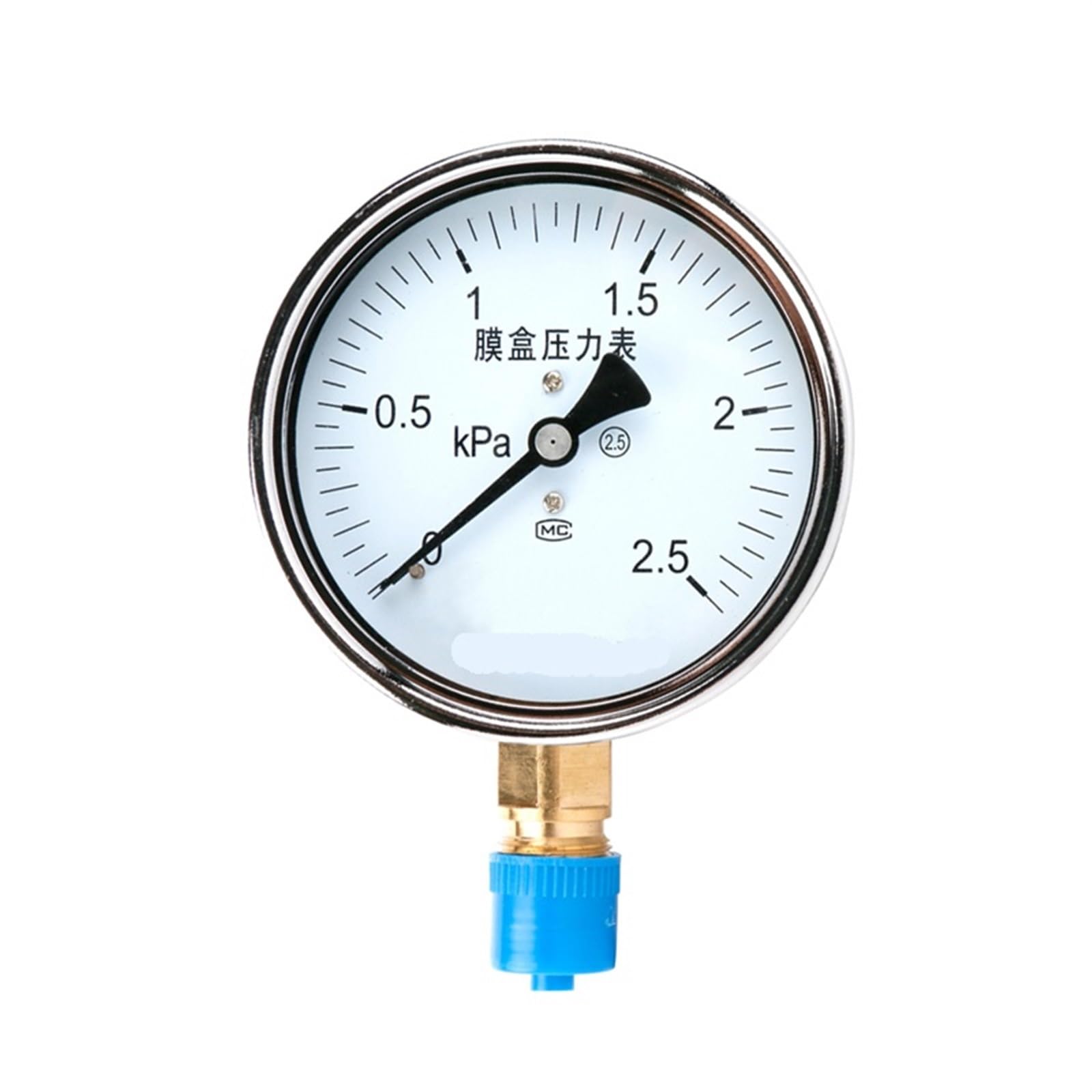 Manómetro de presión de vacío manómetro de agua Manómetro de presión de diafragma de aire de 0-30 KPA Manómetro de presión de caja de película de bronce fosforoso Medidor de presión positiva(0 1kpa)