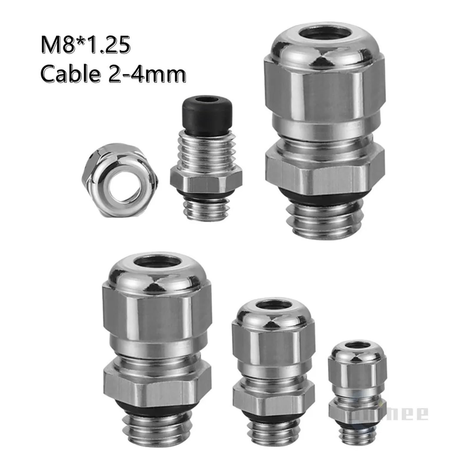 10 piezas de latón niquelado Metal IP68 prensaestopas Cable impermeables for 3-44,0mm M PG(M22x1.5 fit 10-14.0mm)