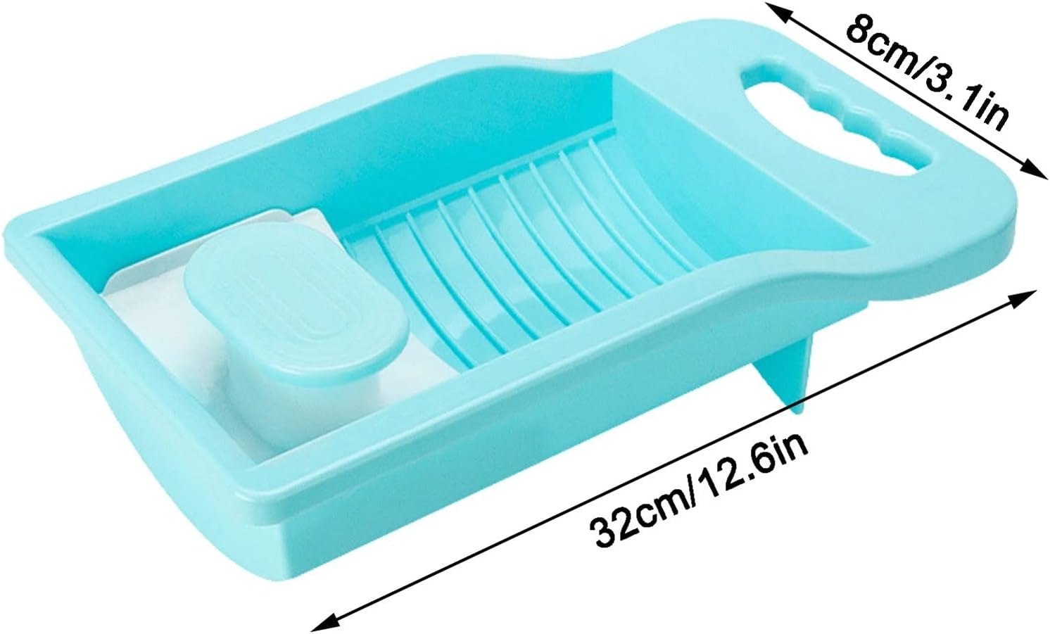Washboard Washboard for Laundry Thicken PP Washing Board with Anti-Slip Hand Guard Mini Hand Wash Washboard Wash Basin for Hand Washing(OneColor)