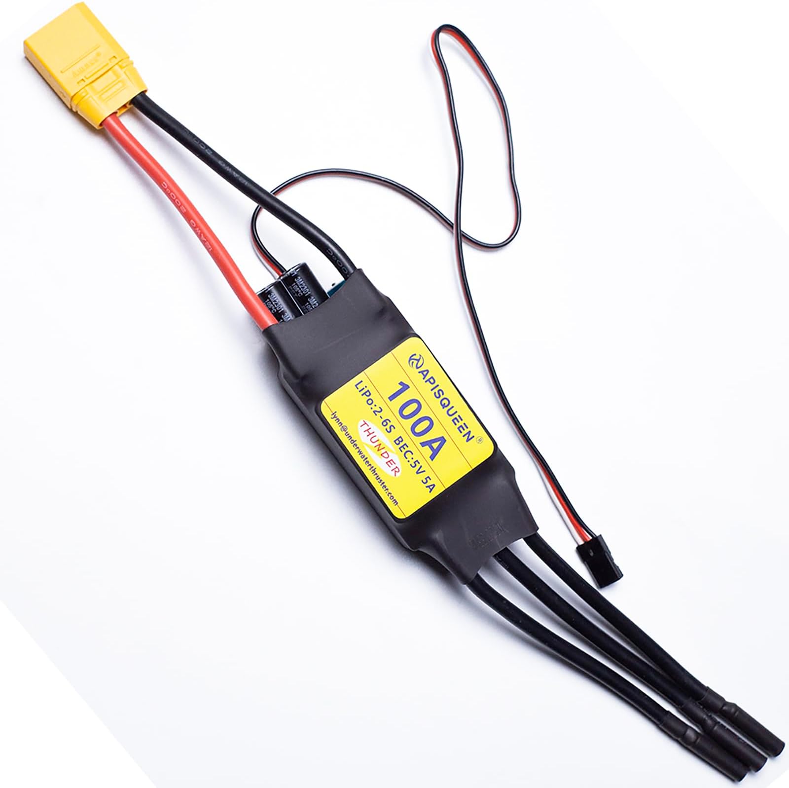100A ESC 2-6S LiPo Brushless Electronic Speed Controller with BEC XT90 & 4.0mm Plug for RC Airplane Drone Model