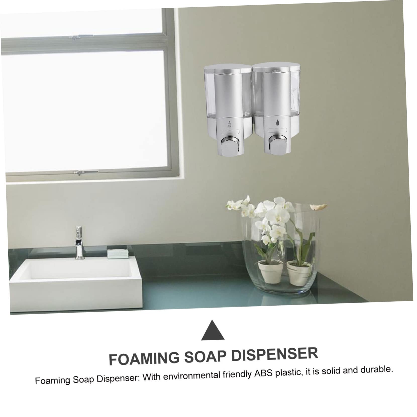 TOPBATHY Dispensador de Jabón Espumoso de Plástico para Montaje Pared Bomba de Jabón Líquido para Baño Ducha y Cocina Diseño Antideslizante Fugas