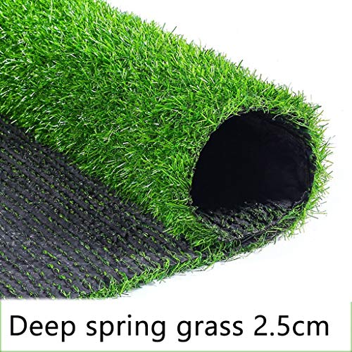 Wusfeng High Density Artificial lawn Natural & Realistic Fake Turf Tested Extreme Weather Conditions Non Fade Garden Lawn Carpet Artificial Grass Dark Green 2cm 2.5cm