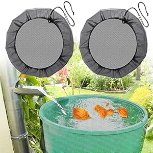 Regenton net, 2 stuks hoogwaardige regenton afdekking met trekkoord, 95 cm verstelbaar regenton net, weerbestendige muggenbescherming, regenton afdekking, beschermingsnet regenton, bescherming tegen bladeren, insecten