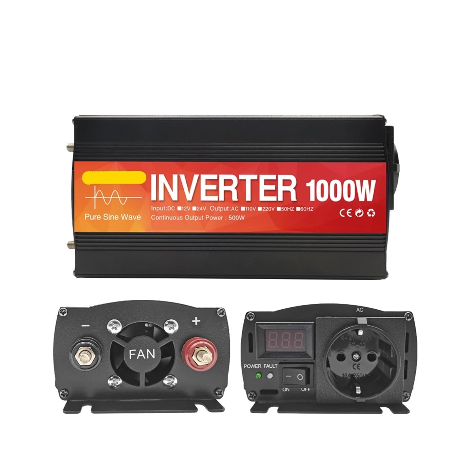 Onduleur pure sinus 24V 220V 1000W pour l'énergie solaire de votre chalet
