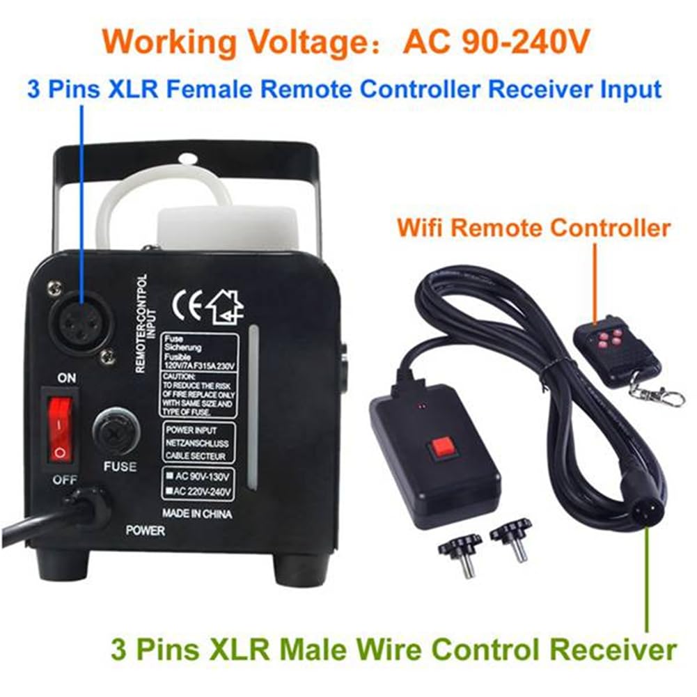2 PC 90-240VAC 2 en 1 Control Remoto InaláMbrico 3 XLR para MáQuina de Humo Fiesta DJ Escenario Efecto de IluminacióN AtmóSfera