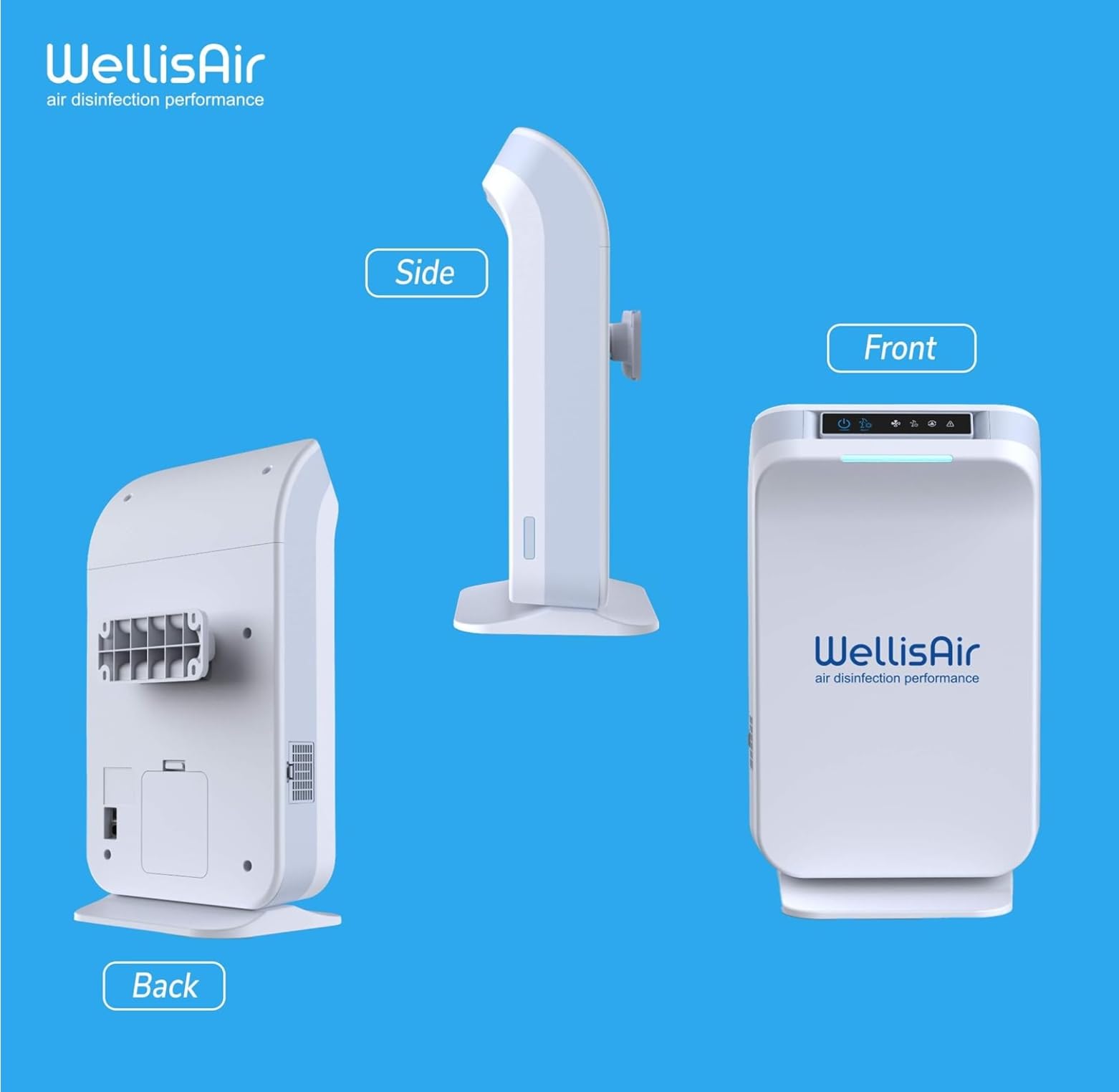 Filterless Air Purifier for Home, Electric HEPA Filter, Large 14.5x8.6x5.9 Inches, Push Button Control, Low Noise 6dB, with Extra Cartridges