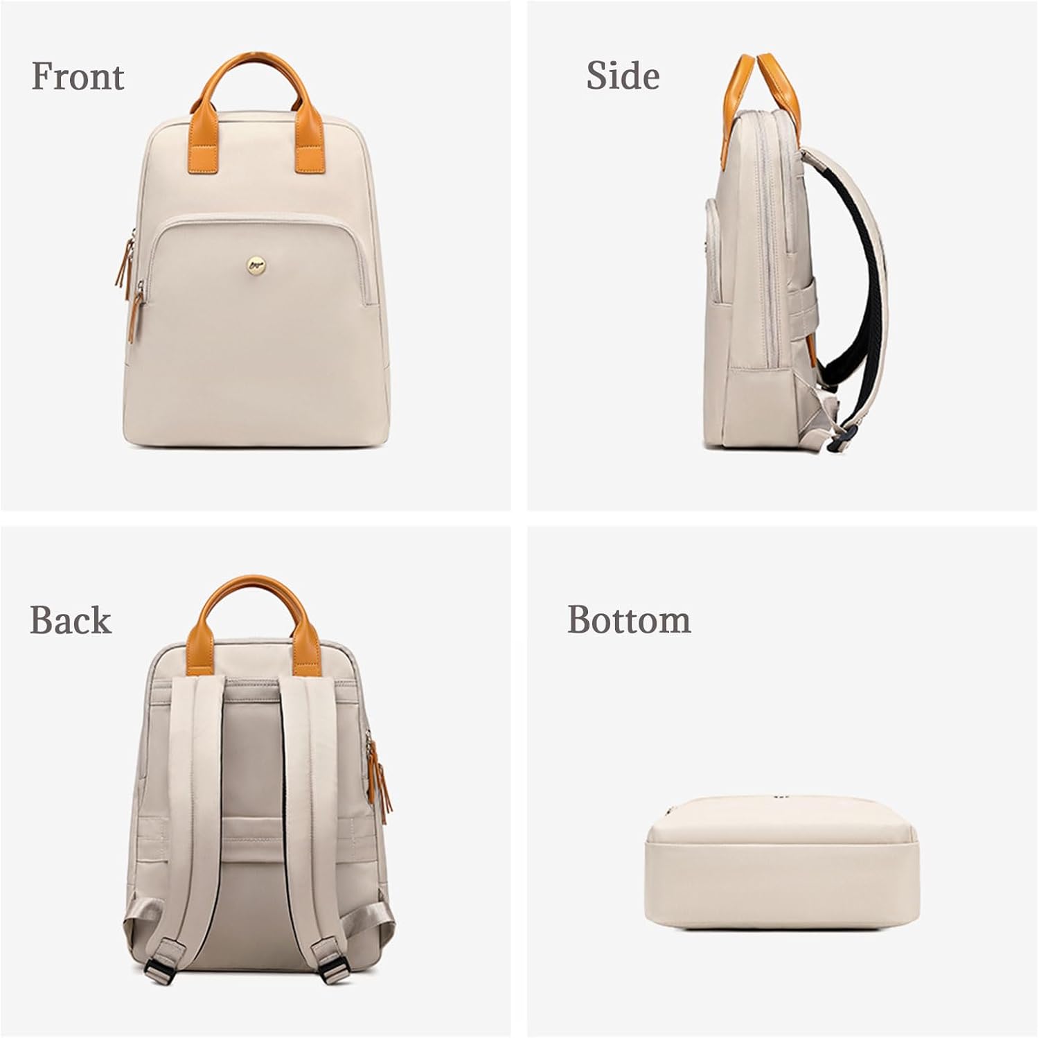 KEBEIXUAN Laptop Backpack Purse for Women Teacher Work Backpack College Waterproof Backpack with Laptop Compartment (Khaki)