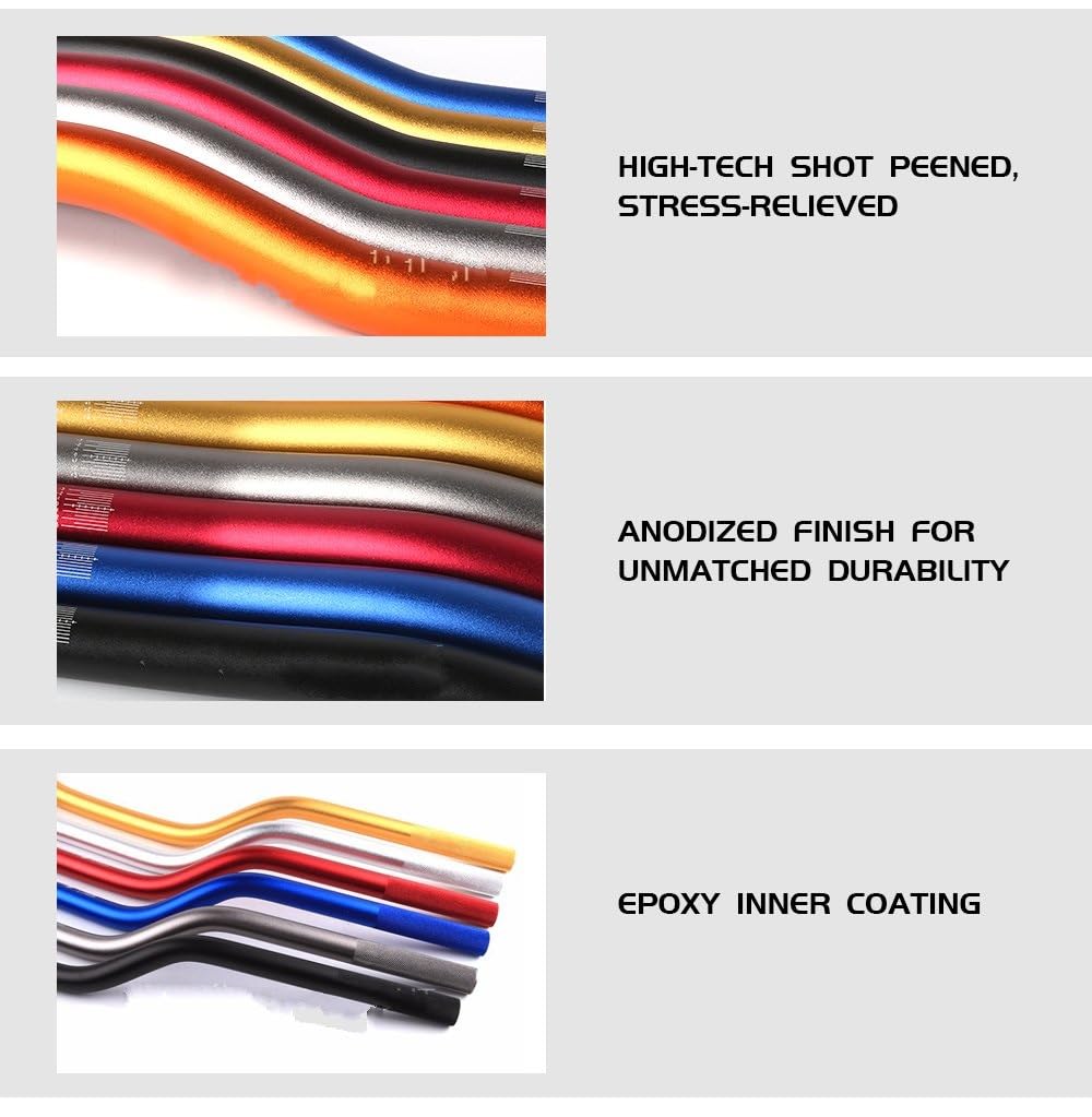 MBROS Manubrio Moto Manubrio Riser Universale del Motociclo 1 1/8 "28 Millimetri Manubrio Mano Grasso Manubrio Dirt Bike Moto Manubrio Manubrio Manopole (Colore : Arancia)
