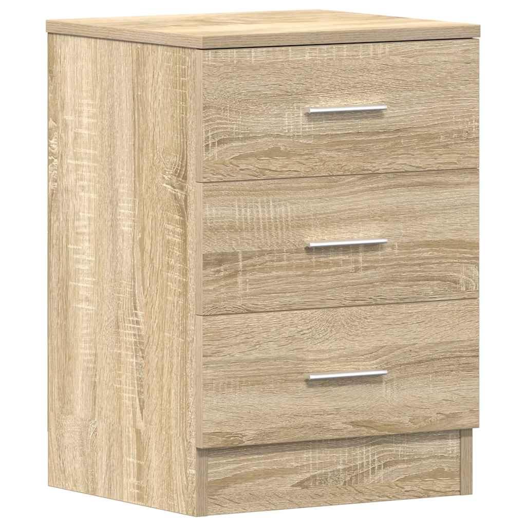 vidaXL 2X Comodini Moderni Eleganti Robusti con Cassetti Portaoggetti Armadietto Comò Cassettiera Versatile Rovere Sonoma 38x35x56 cm in Truciolato