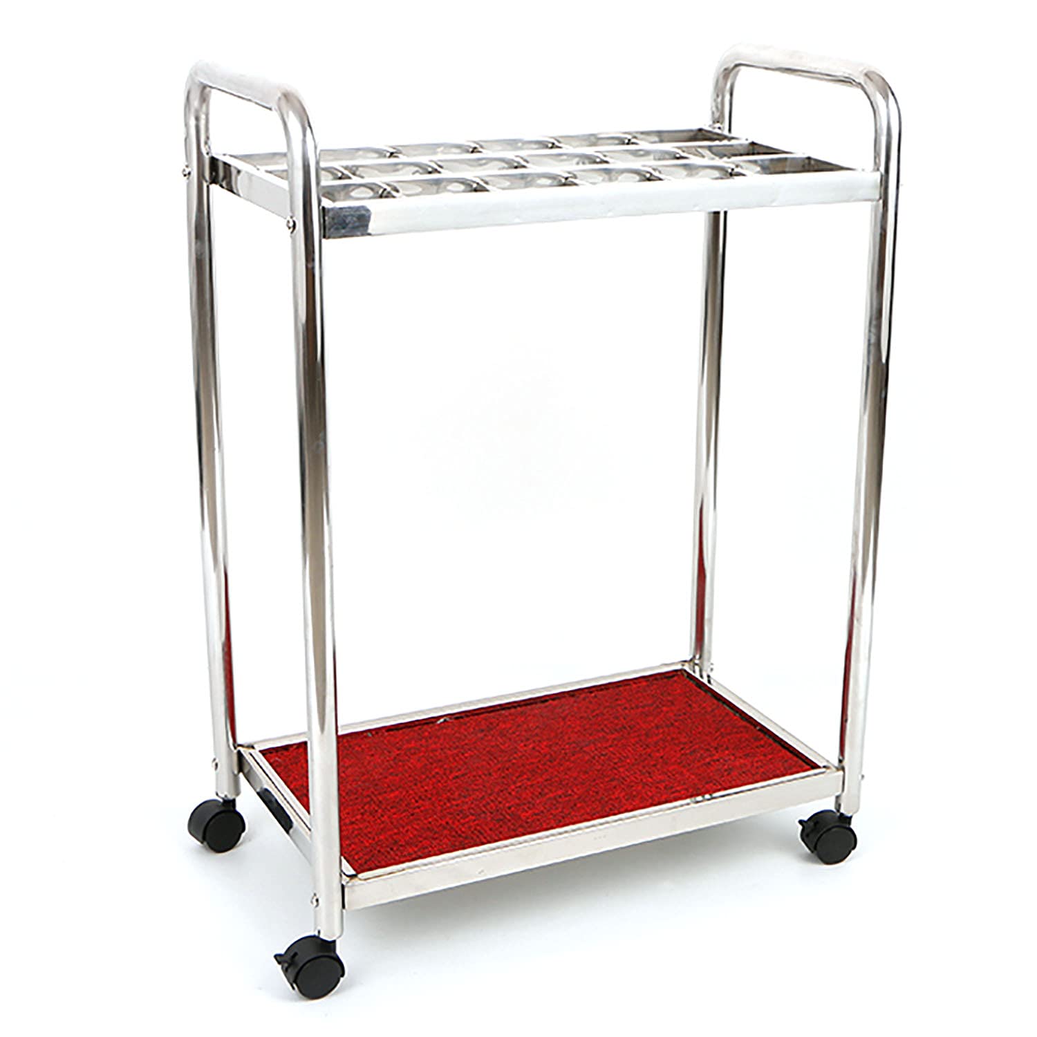 Porte-Parapluie en Acier Inoxydable DASHADAO avec bac à eau et roulettes pour l'entrée