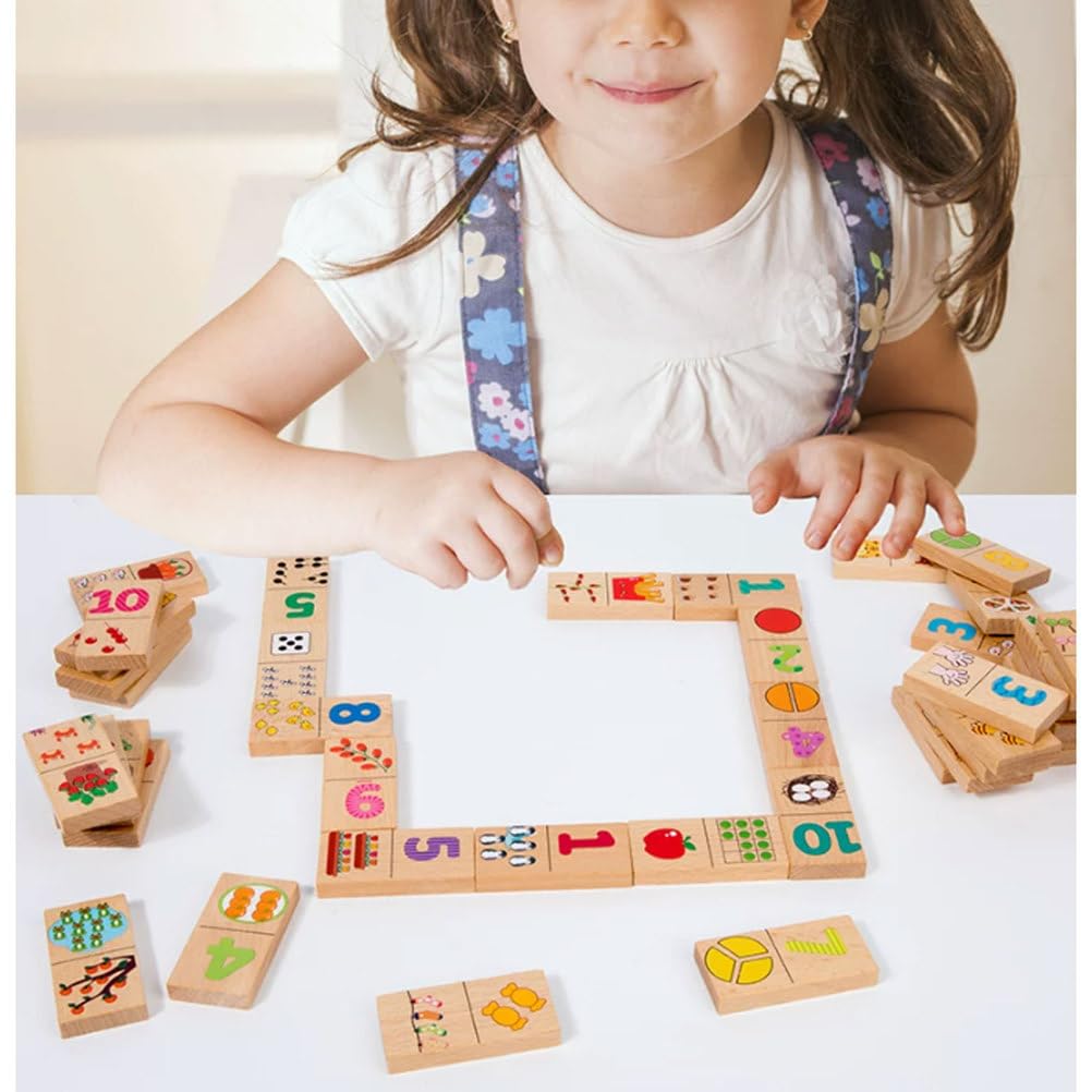Gioco Montessori di Abbinamento dei Numeri in Legno | Blocchi Riconoscimento Numeri, Giocattolo Cognizione Matematica Precoce, Gioco Educativo Tavolo Conteggio Abbinamento