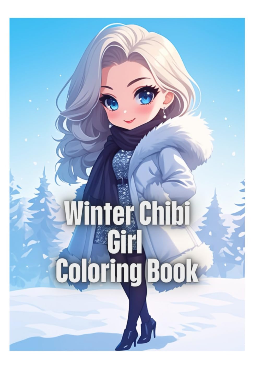 Winter Chibi Girl Coloring Book: 30 Adorable Winter-Themed Grayscale Coloring Pages for Relaxation and Cozy Creativity