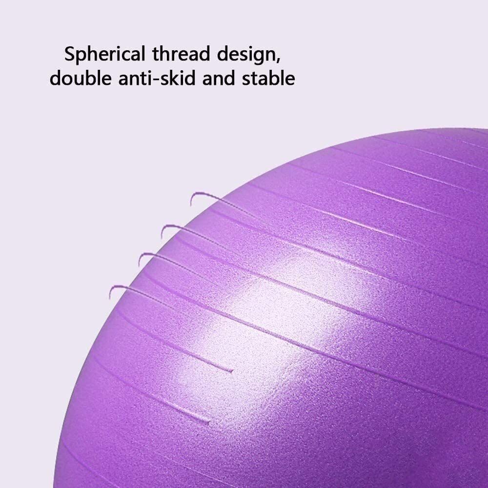 Piłka fitness Gym Yoga Ball Pilates Ball, odpowiednia do domowego biura Fitness Trening równowagi Piłka wspomagająca poród(Grigio,65cm)