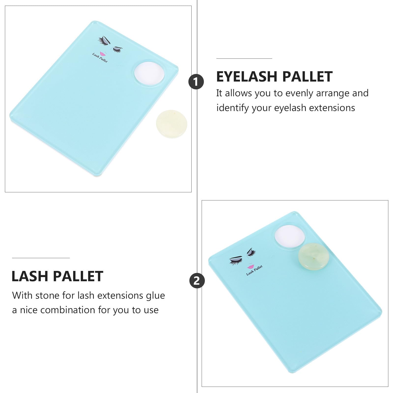Healeved 2 Pezzi Di Accessori Per Extension Ciglia Palette Manuale Per Ciglia Con Vassoio Per Lapplicazione
