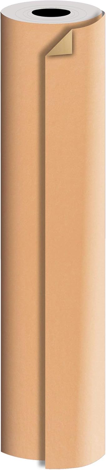 Jillson Roberts Bulk Gift Wrapping Paper, Two-Sided Kraft Rose Gold & Champagne, 1/4 Ream 208' x 24"