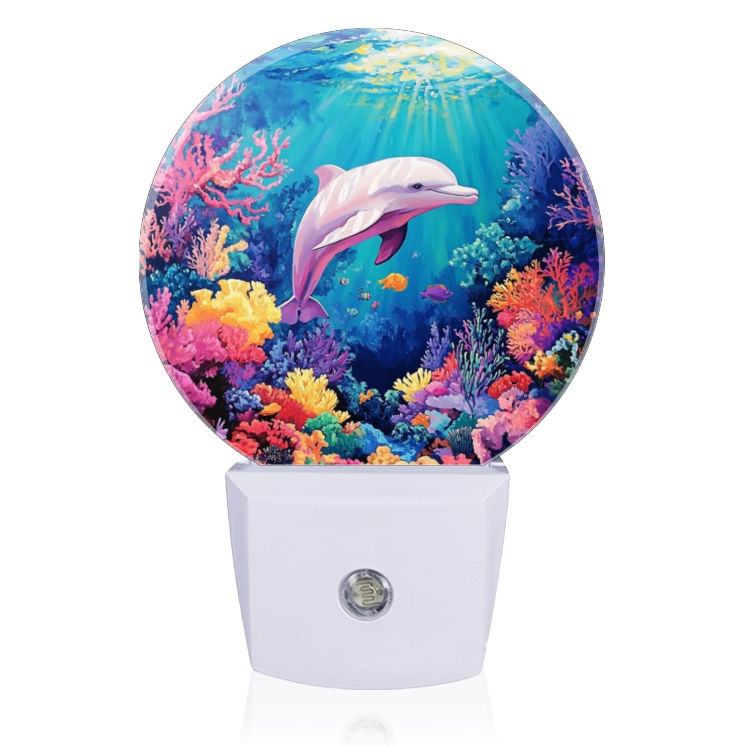 LED Night Lights Lamp with Dusk to Dawn Sensor Beautiful Sea - Garden Dolphin Night Light Plug Into