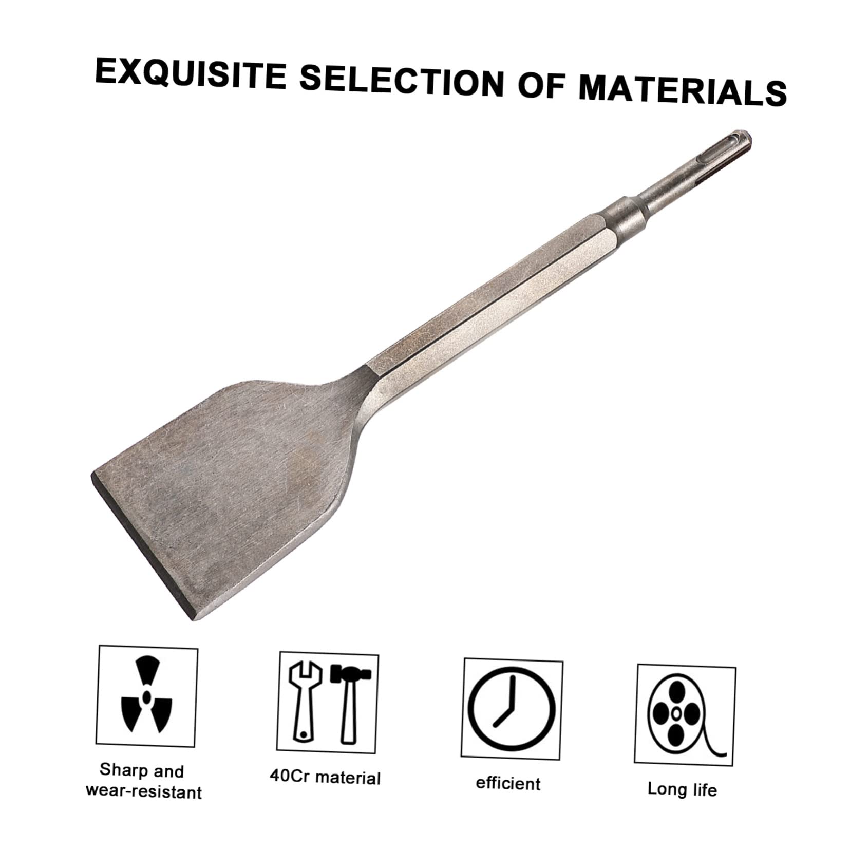 IWOWHERO Tile Removal Chisel Bent Chisel Masonry Concrete Brick Impact Drill Electric Hammer