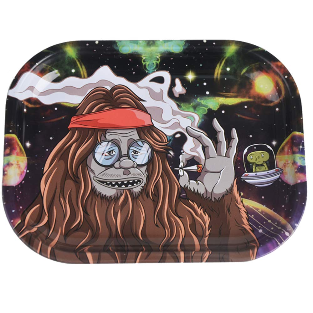Wise Skies Metal Rolling Tray Smoking Accessories Characters Rolling Papers Rolling Tip Small (The Trippa - Small)