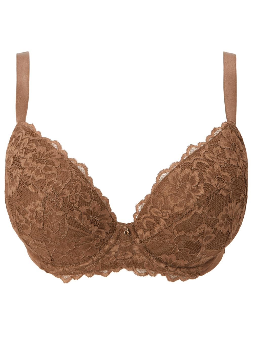 Ann Summers Women's Nude 3 Sexy Lace Padded Plunge Bra Curve-Enhancing Underwear With Padded Cups & Underwire, Removable Mini Pads For Smaller Sizes, Adjustable Straps 36B