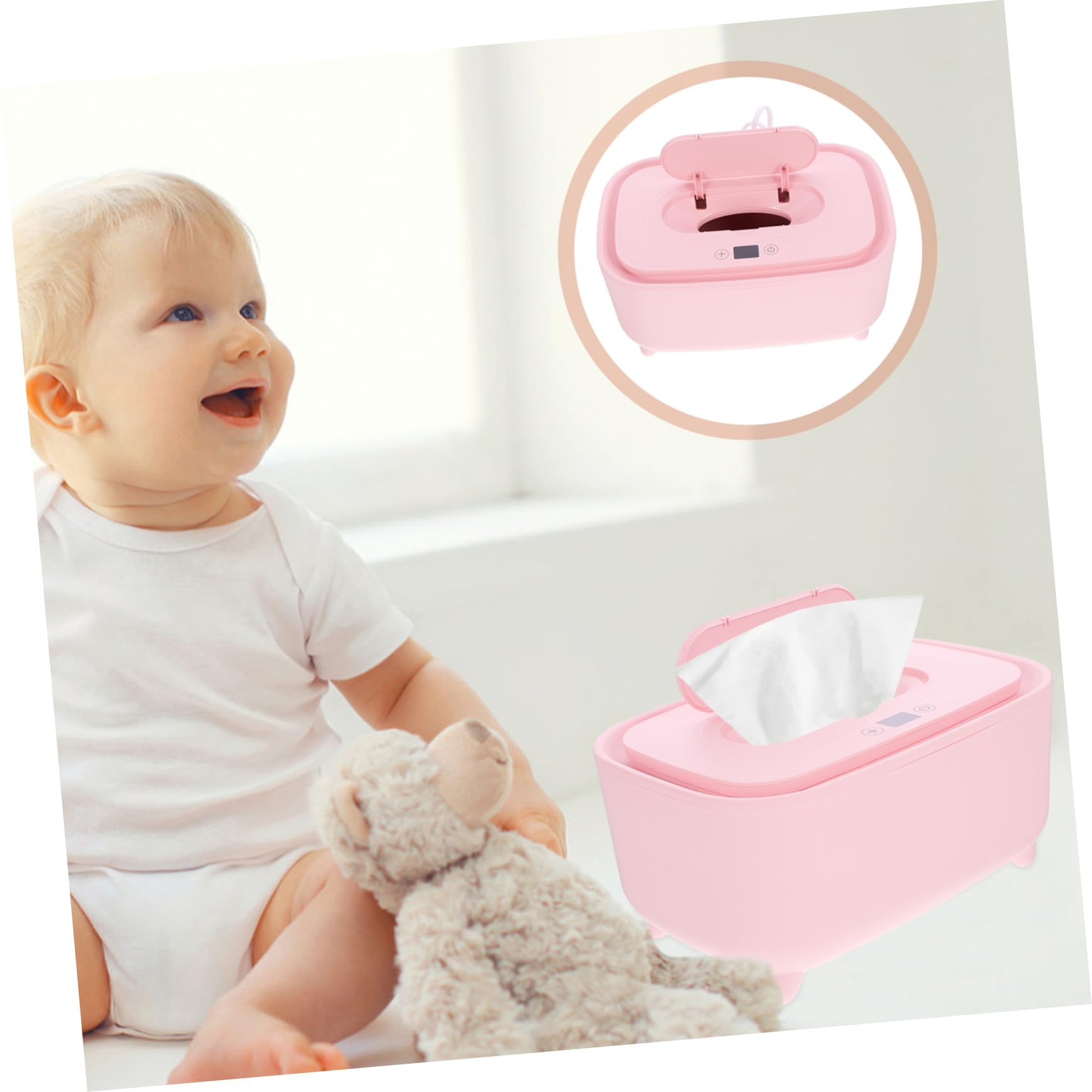Chauffe-lingettes USB Portable pour Boîte à Lingettes Humide Légère et Compacte Réchauffeur de Lingettes Réglable pour Voyages et Soin Peau Délicate