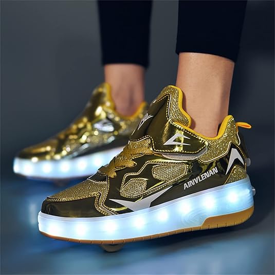 Kinderschoenen voor jongens en meisjes, met wieltjes, led-lichtende