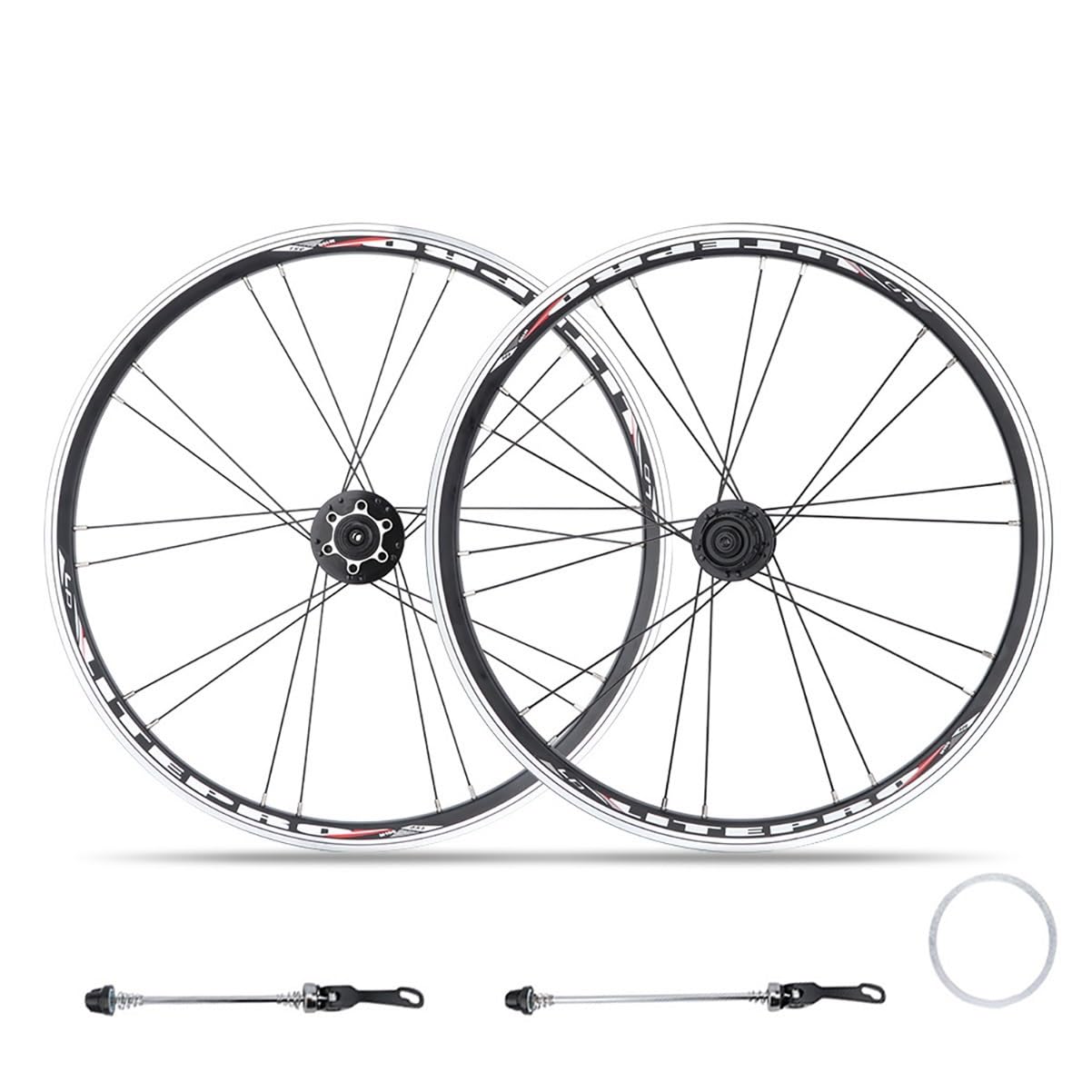 ZXGSXIOU 20in 406/451 Folding Bike Wheelset Double Wall BMX Rims V Brake Quick Release 16/20H Hubs For 7/8/9/10Speed