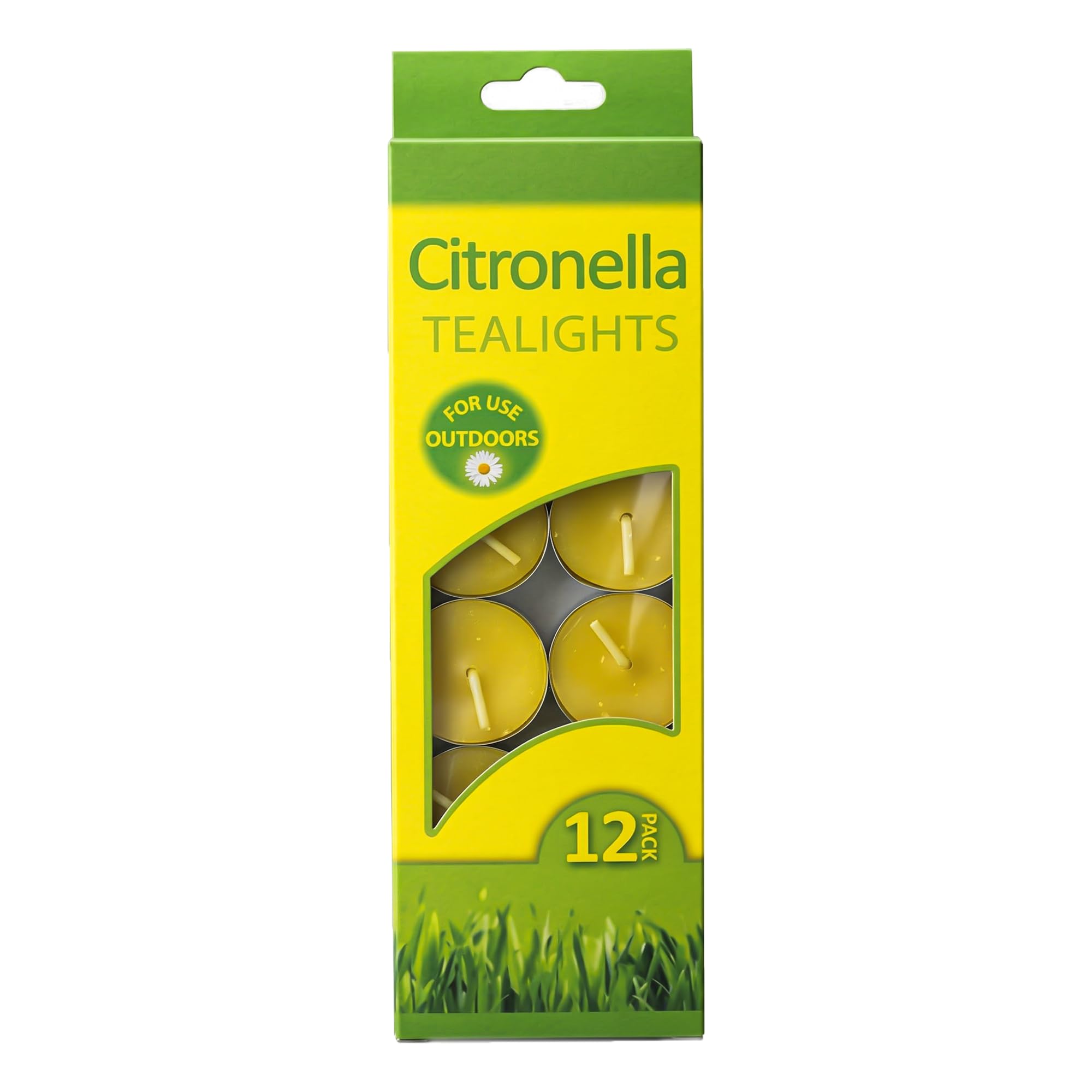 ANGIX 12 x Citronella Insect Repellent Tealight Candles, Fresh Lime Scented Bug Repellent Ideal for Gardens, Patios, & Camping
