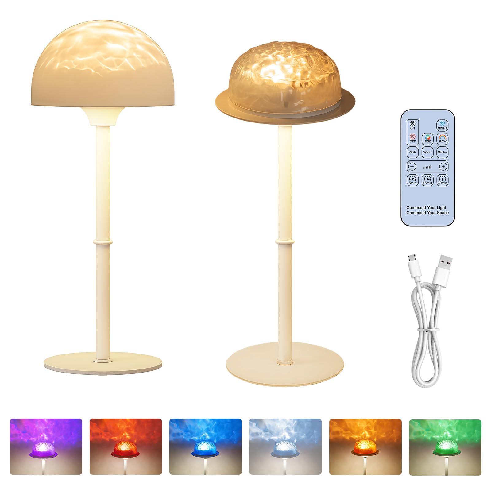 Yalitrca RGB Shower Lamp with Touch & Remote Control - Waterproof Ambient Shower Light, Dimmable Color Changing Night Light for Bathroom, Bedroom, Party Decoration [Energy Class A]