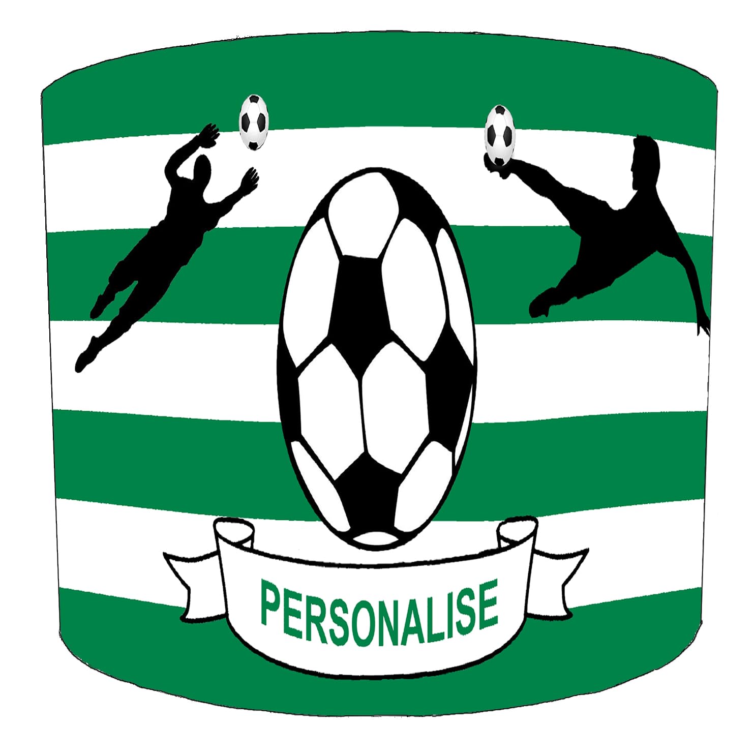 Personalised Green and White Hoops Football Soccer Lampshade in 3 Sizes for Ceiling Light Shade Pendant or Table Lamp Read Description Celtic