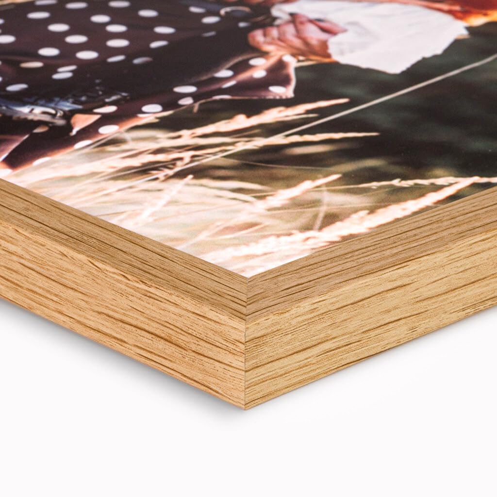 Wanapix|Photo 20x20 Personnalisé sur Carton Plume|avec Cadre en Bois Naturel