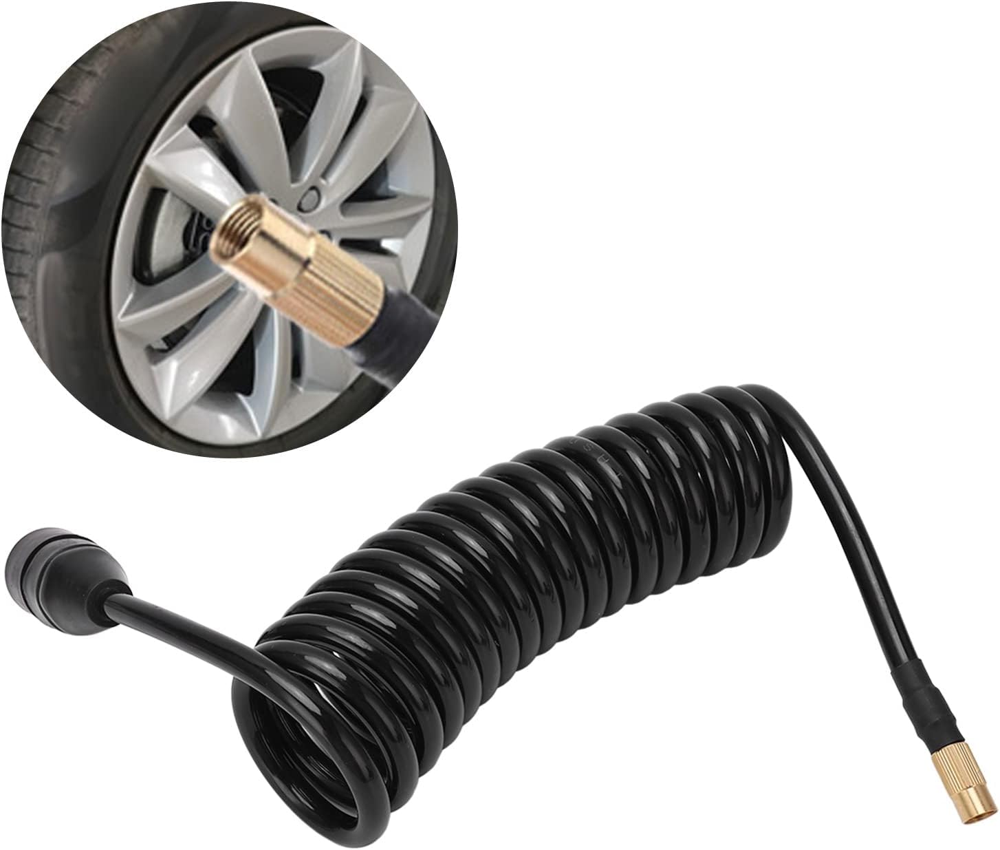 Manguera de extensión de bomba de aire para coche, PS20 hembra, tubo de extensión para boquilla de neumático americano, coche, motocicleta (1000 cm)